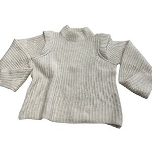 Vero Moda Shoulder‎ Cutout Sweater Knit Mock Neck Top Women's Small Cream